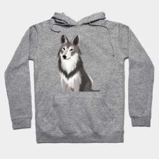 Cute Wolf Drawing Hoodie